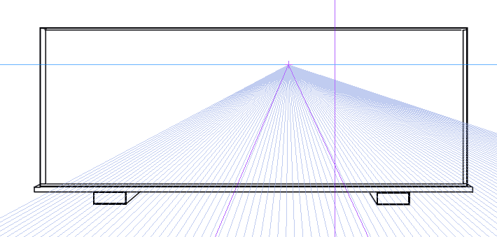 パースを使って教室を描く・一点透視図法23