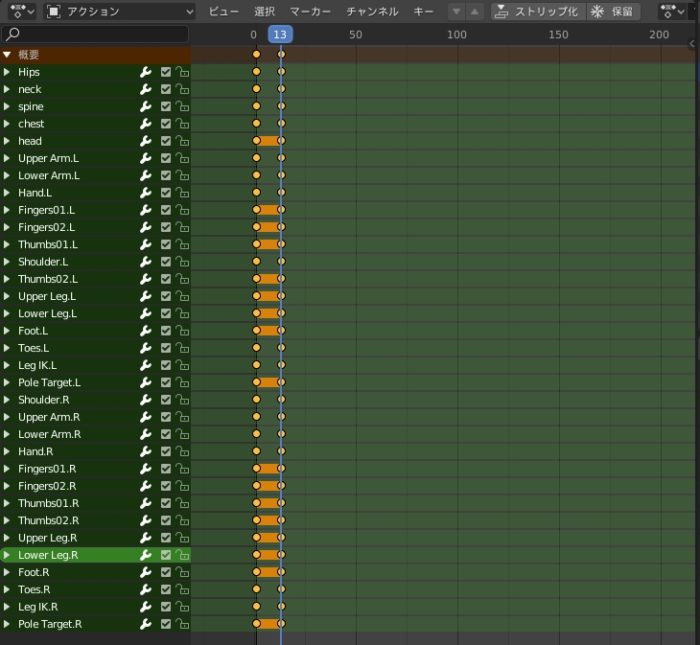 Blender2 シンプルな人間を歩かせるメモ ブレンダーアニメーション