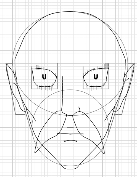 顔の描き方 第一回 三面図の正面図をつくる方法を考える 3d用